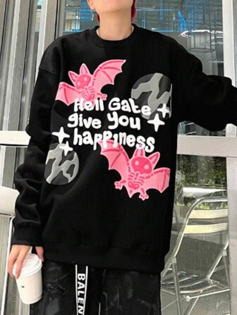 Manfinity Roghcode Rundhalsausschnitt Sweatshirt Für Herren Mit Slogan-print