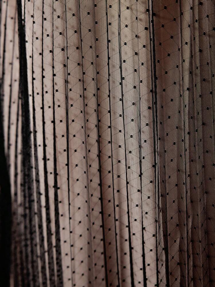 Women'S Mesh Pleated High Waisted Skirt