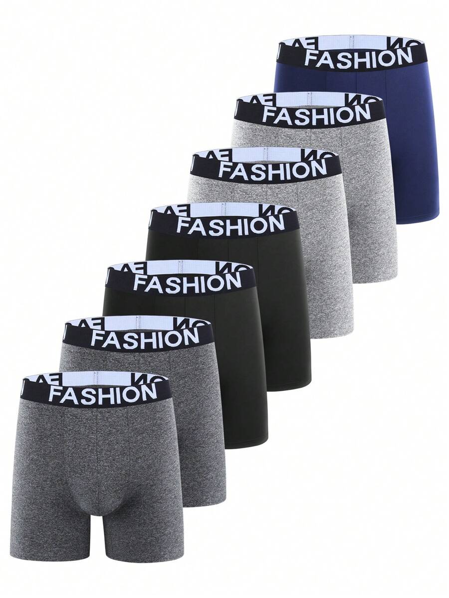 Herren Boxershorts Mit Bedrucktem Bund (7 Stücke/set)
