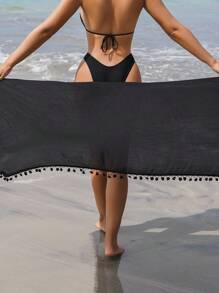 SHEIN Swim Summer Beach Women's High Slit Twist Front Cover Up Skirt Music Festival