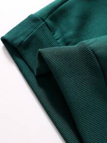 男款保暖毛內衣衣,印有字母和星星圖案 - 墨綠色 - 查看 5