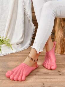 Women's Funny Monster Feet Slippers, Cute Cartoon Novelty Prank Toy Doll Shoes (Amusing Slippers), Realistic Giant Novelty Game Props Shoes - Hot Pink - View 2