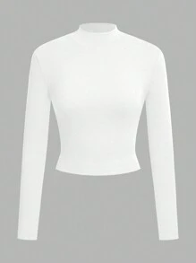 SHEIN EZwear 女款 3 件套裝 毛絨保暖立領長袖 T 卹 - 彩色 - 查看 9