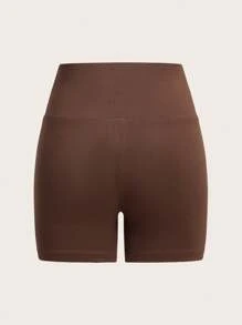 SHEIN EZwear Women's Solid Color Shorts For Base Layer