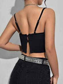 Lunelith SHEIN Lunessa Tank Top With Rhinestone Tassel Detail