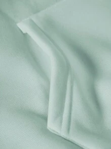 SHEIN EZwear Kích thước lớn Của phụ nữ Áo nỉ có mũ Với Tim & In thư - Màu xanh Bạc hà - Xem 3