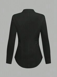 SHEIN Unity Camisa De Mangas Largas De Un Solo Color