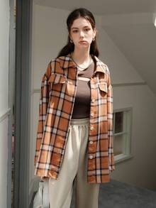 Checkered Long Sleeve Shirt - Yellow - View 1