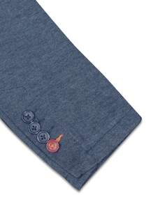 I FineLong 男士纯色时尚商务西装外套 - 藍色 - 查看 3