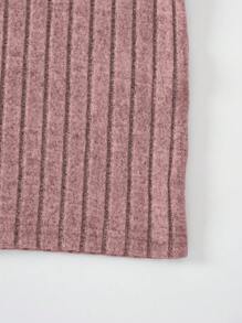 SHEIN EZwear Women's Ribbed Tank Dress And Knit Jacket 2pcs Set - Dusty Pink - View 3