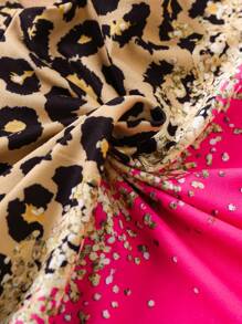 SHEIN Young Girl Leopard Print Top And Shorts Set - Multicolor - View 5