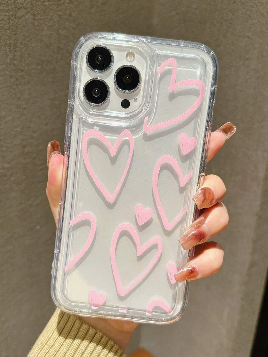 GIOIA TANG Ốp điện thoại trong suốt hình trái tim Artist Girlcore, ngày lễ, tình yêu ngày lễ tình nhân - Hồng - Xem 1