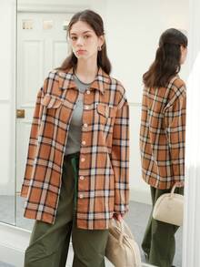 Checkered Long Sleeve Shirt - Yellow - View 8