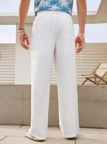 Manfinity VCAY Pantalones Casuales De Pierna Recta Para Hombres - Blanco - Ver 2