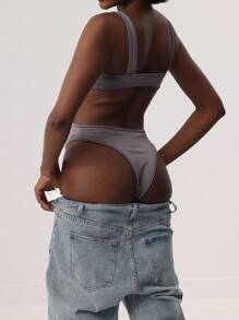 SHEIN Slayr 純色中空連體衣