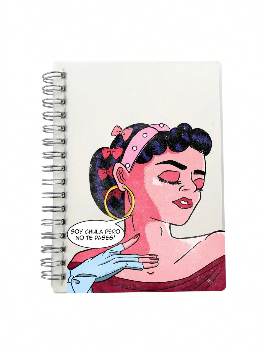 Rintage Cuaderno De Caricaturas De Moda Con Diseño De Portada De Retrato De Mujer - Multicolor - Ver 1