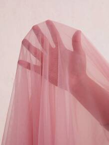 SHEIN Maternity High Waist Mesh Overlay Skirt - Pink - View 6