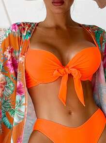 SHEIN Swim 女士夏季海滩比基尼套装嘉年华 - 彩色 - 查看 3