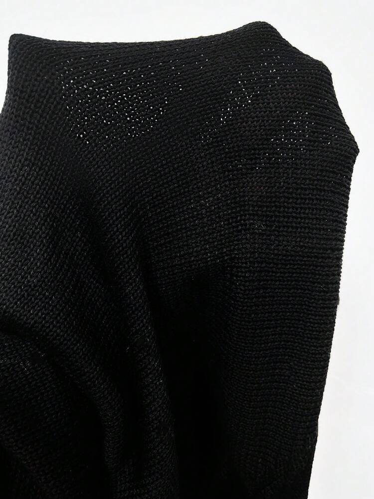 Slim Fit Sweater Dress With Hollow Out Detail