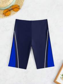 女士顏色衝突對比游泳下著 - 藍色 - 查看 6