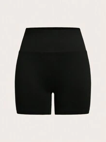 SHEIN EZwear Women's Solid Color Shorts For Base Layer