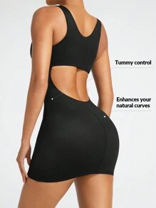 SHEIN Shape Vestido Moldeador Sin Mangas Con Diseño De Hollow Out Para Mujeres