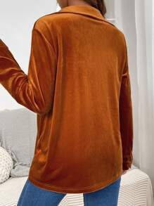 SHEIN Maternity Long Sleeve Shirt - Brown - View 3