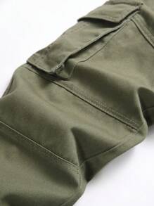 Men's Green Side Pocket Slim Straight Jeans - Army Green - View 4