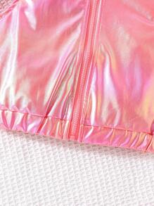 SHEIN Conjunto De Top Y Shorts De Moda Para Niñas - Rosa - Ver 3