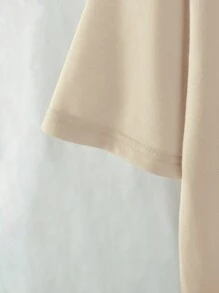 INAWLY Virgin Mary Pattern Round Neck T-Shirt Graphic Tees Women Tops - Khaki - View 3