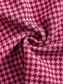 SHEIN DECDS 女士犬牙裝飾喇叭褲 - 粉色 - 查看 10