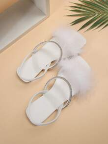 女士时尚一脚蹬平底凉鞋，高端休闲户外拖鞋 - 白色 - 查看 7