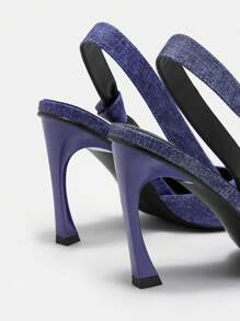 SHEIN BIZwear Women's Blue Ankle Strap High Heel Pumps