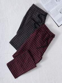 RueChic 2 Miếng Nam Kẻ sọc Eo đàn hồi Nhà  Quần thể thao - Nhiều màu - Xem 1