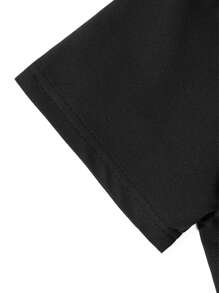 SHEIN Áo nỉ lửng cho bé gái tuổi teen - màu đen - Xem 6