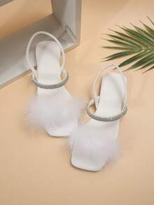 女士时尚一脚蹬平底凉鞋，高端休闲户外拖鞋 - 白色 - 查看 6