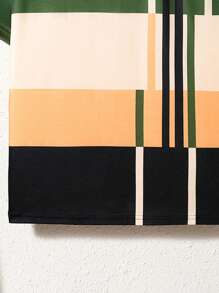 SHEIN Leap Crew Tween Boys' Casual Color Block Turn Down Collar Short Sleeve Polo Shirt - Multicolor - View 5