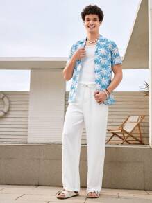 Manfinity VCAY Pantalones Casuales De Pierna Recta Para Hombres - Blanco - Ver 3