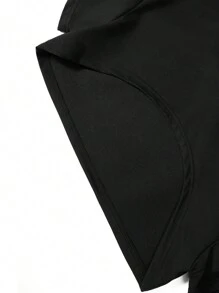 SHEIN Áo nỉ lửng cho bé gái tuổi teen - màu đen - Xem 4