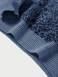 RueChic Men's Mountain Pattern Round Neck Sweater - Blue - View 5