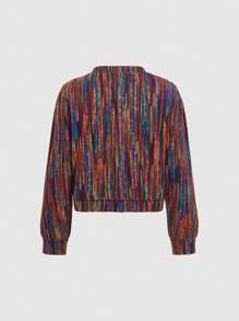 SHEIN MOD Của phụ nữ Đứng cổ áo Nhuộm buộc Áo khoác - Màu Đỏ Sâu - Xem 2