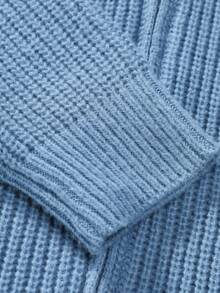 Manfinity Homme Cárdigan Con Cuello Con Cremallera Para Hombre - Azul - Ver 6