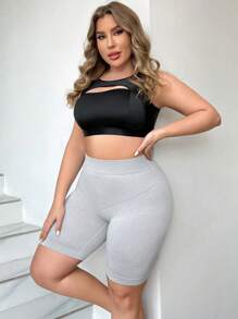 Plus Size Seamless Women'S Body Shaping Shorts - Grey - View 6