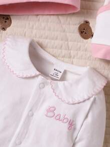 新生兒女寶寶時尚英文刺繡多件禮盒套裝 - 彩色 - 查看 7