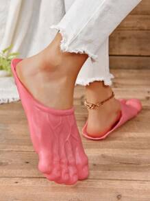 Women's Funny Monster Feet Slippers, Cute Cartoon Novelty Prank Toy Doll Shoes (Amusing Slippers), Realistic Giant Novelty Game Props Shoes - Hot Pink - View 6