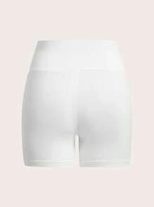 SHEIN EZwear Women's Solid Color Shorts For Base Layer