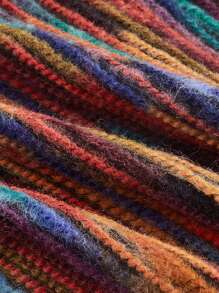 SHEIN MOD Của phụ nữ Đứng cổ áo Nhuộm buộc Áo khoác - Màu Đỏ Sâu - Xem 4