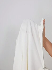 SHEIN Essnce Plus Size Women'S Long Sleeve T Shirt With Zipper Front - White - View 6