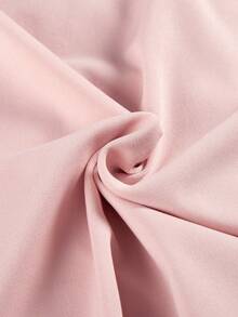 女士 V 领长袖收腰网眼灯笼袖连衣裙 - 粉色 - 查看 7