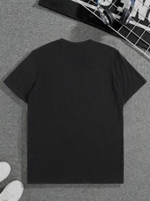 1 áo thun nam in hình ngộ nghĩnh, chủ đề gia đình - màu đen - Xem 2